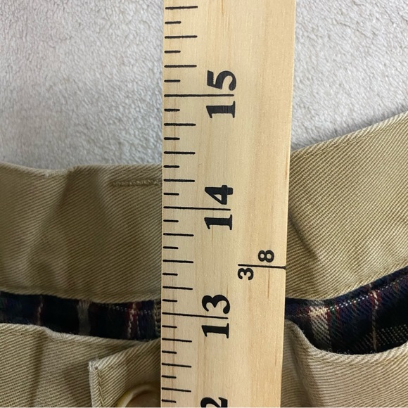 LL Bean Natural Fit Flannel Lined Tan Pleated Chino Pants Mens 40x30 #0 FPV5 - Picture 8 of 8